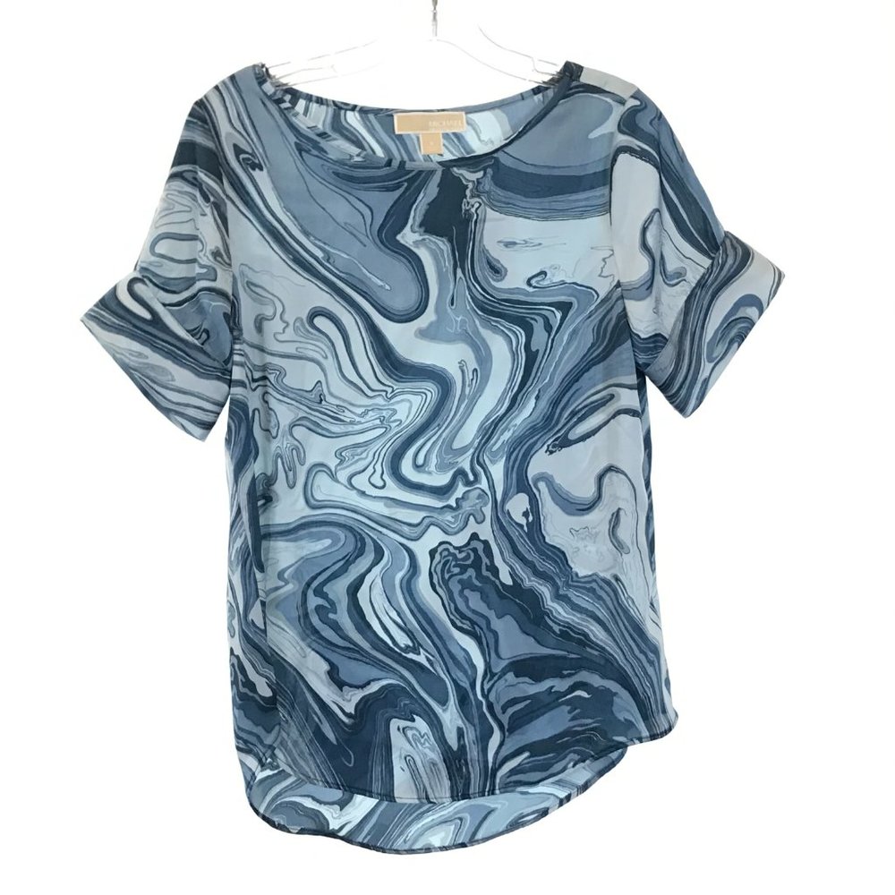 Michael Kors Cool Blue Swirl Blouse